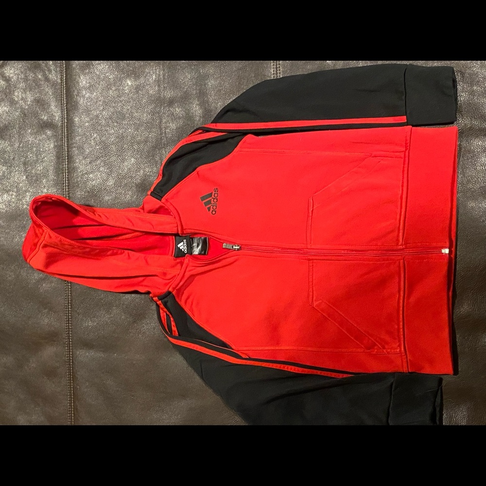 Adidas Hooded Zip Up Jackets Boys size small 8